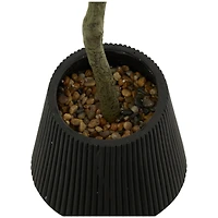 49" Green Faux Foliage Eucalyptus Artificial Tree With Black Porcelain Pot