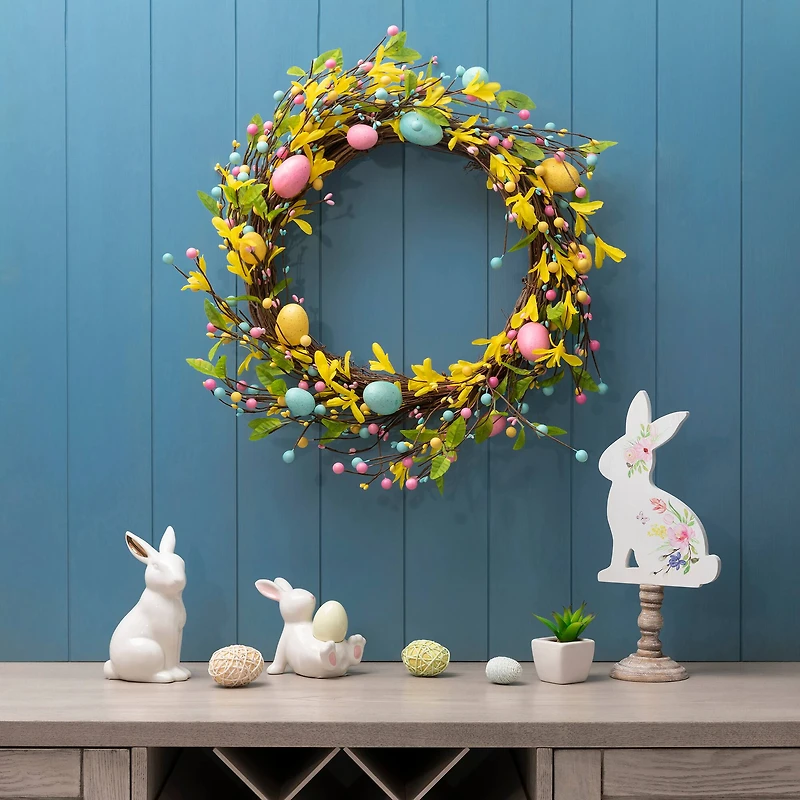 Glitzhome® 22" Easter Egg Wreath