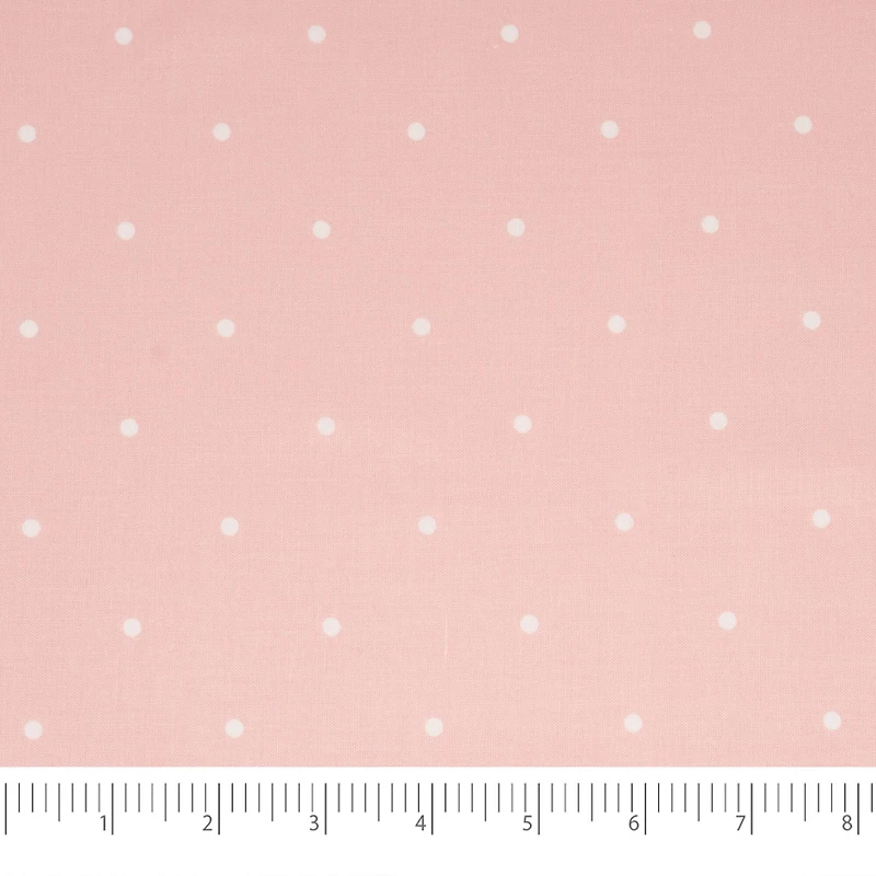 SINGER® Pink Polka Dot Cotton Fabric