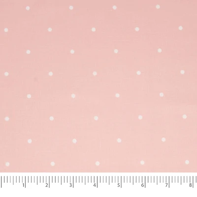 SINGER® Pink Polka Dot Cotton Fabric