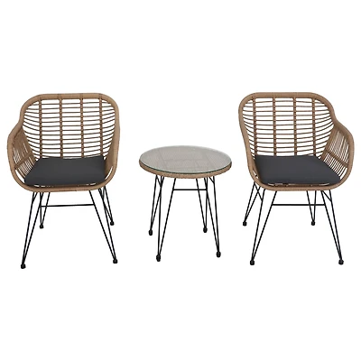 Coral Bay Rattan Outdoor Bistro Set with Cushions