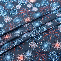 SINGER Patriotic Fireworks Print Ringspun Cotton Fabric