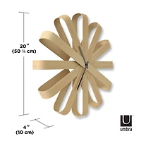 Umbra 20" Natural Ribbonwood Round Wall Clock