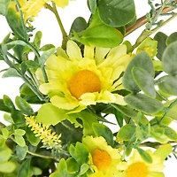 22" Yellow Lemon & Daisy Springtime Half Wreath