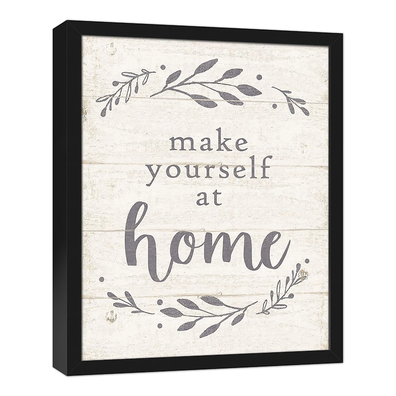 Make Yourself at Home 16" x 20" Black Framed Canvas