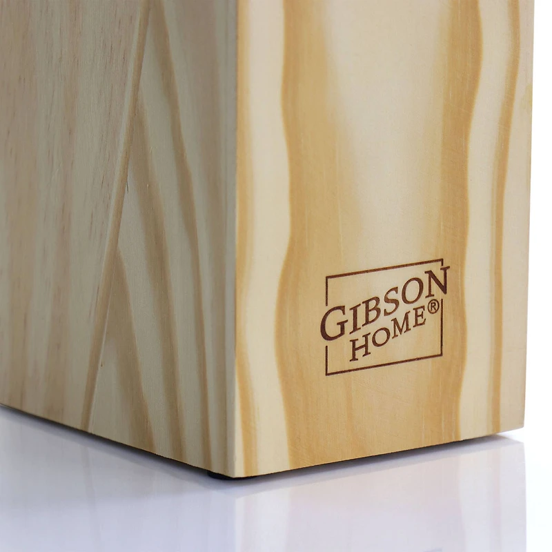 Gibson Home® Westover 13-Piece Black Stainless Steel Cutlery Set with Wood Storage Block