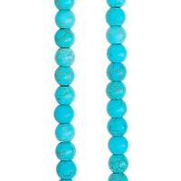 12 Pack:  Turquoise Dyed Howlite Round Beads, 6mm by Bead Landing™