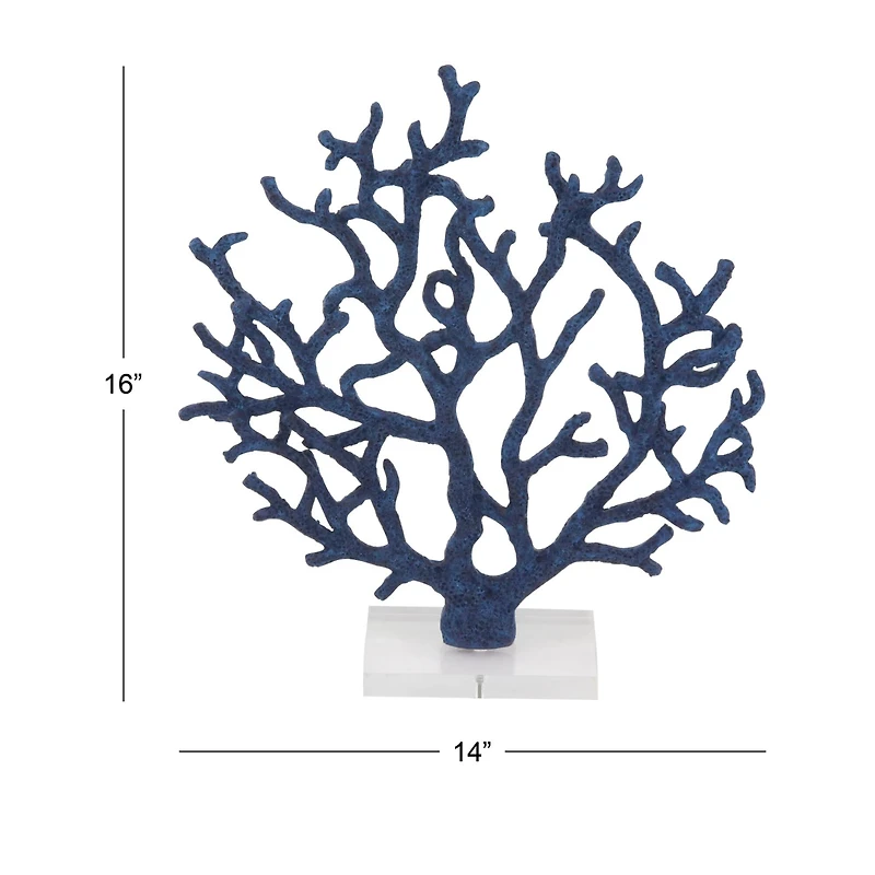 16" Blue Coastal Coral Sculpture