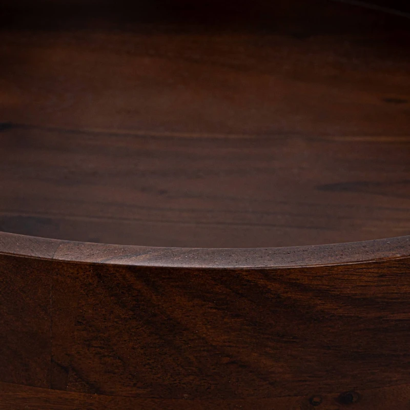 Hello Honey® 16.25" Walnut Brown Round Acacia Wood Serving Bowl with Lid