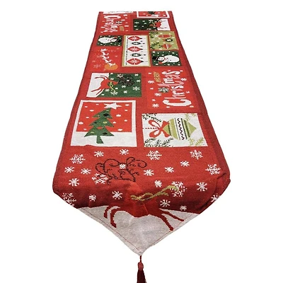 Wizardi 13.75" x 67" Holiday Patchwork Christmas Table Runner