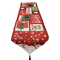 Wizardi 13.75" x 67" Holiday Patchwork Christmas Table Runner