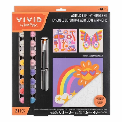 VIVID by Brea Reese® Retro Squares Acrylic Paint-by-Number Kit