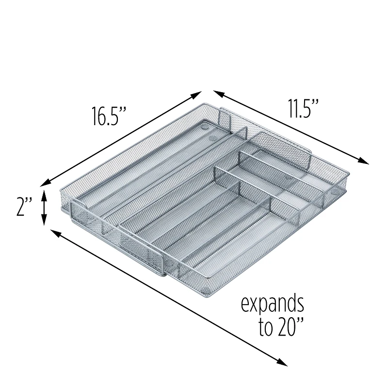Honey Can Do Steel Mesh Expandable Cutlery Tray