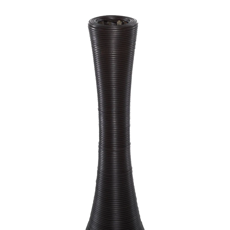 Brown Rattan Coastal Style Vase, 48" x 12" x 12"