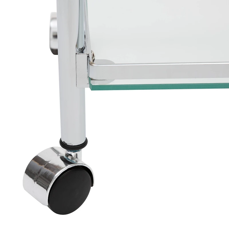 Organize It All Chrome 3-Tier Tempered Glass Rolling Serving Cart