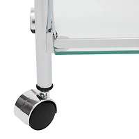 Organize It All Chrome 3-Tier Tempered Glass Rolling Serving Cart