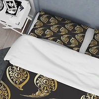 Designart 'Golden Luxury Peacock Feathers' Modern & Contemporary Bedding Set