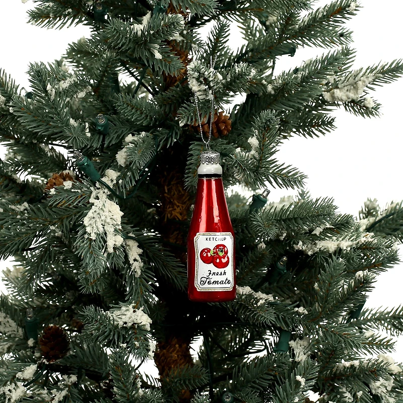 4.25" Ketchup Bottle Glass Ornament by Ashland®