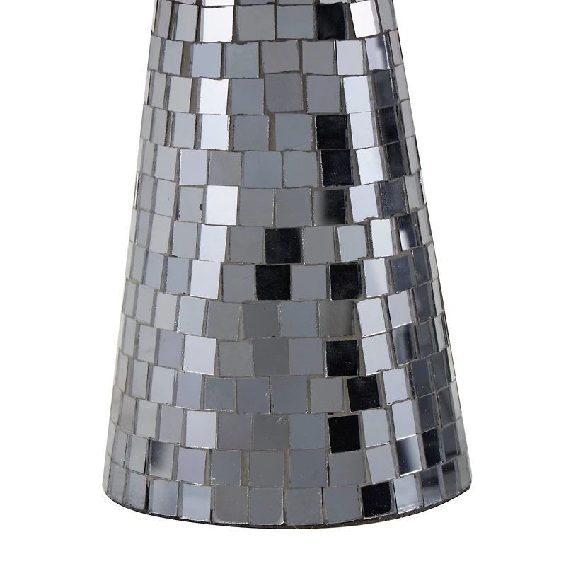 Silver Glass Mushroom Sculpture Set