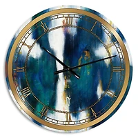 Designart 'Blue Glam Texture I Glam Wall Clock