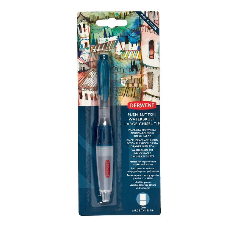 Derwent® Large Chisel Tip Push Button Waterbrush