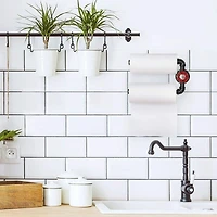 Black Iron Rustic Wall-Mounted Paper Towel Holder Stand