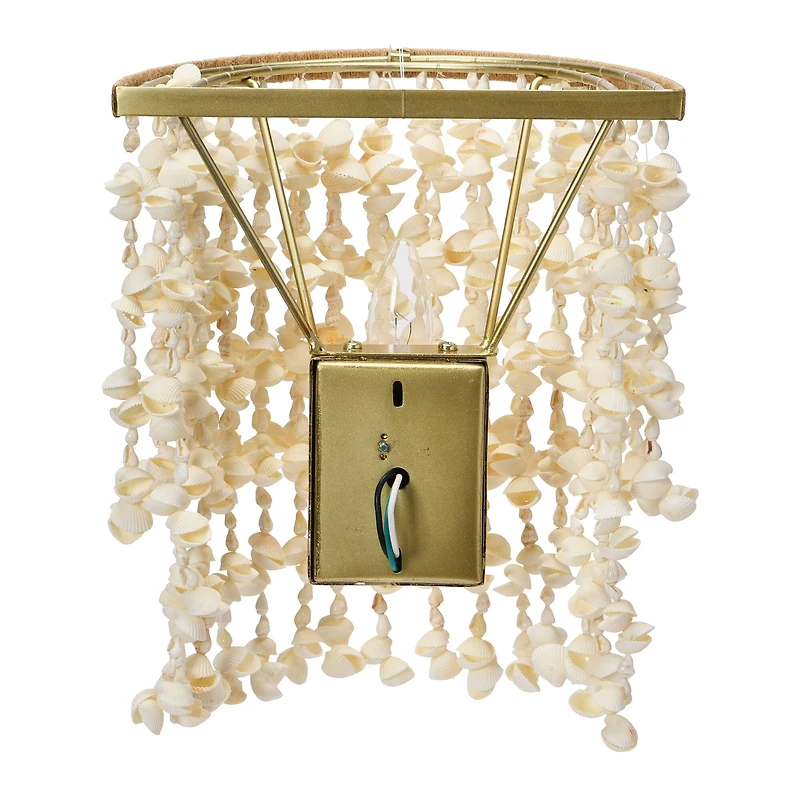 Hello Honey® 10" Round Metal and Shell Wall Sconce