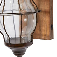 17" Brown Iron Industrial LED Wall Sconce