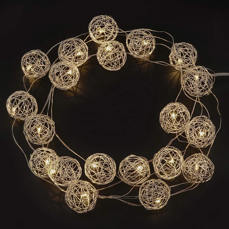 8 Pack: 20ct. Warm White Wire Ball LED String Lights by Ashland™