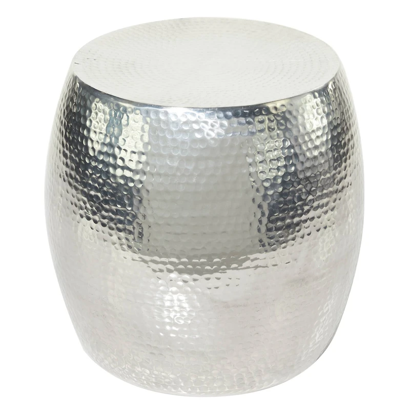 Silver Aluminum Contemporary Accent Table