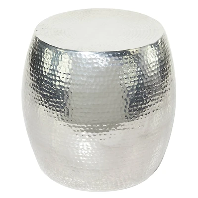 Silver Aluminum Contemporary Accent Table