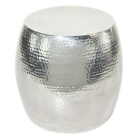 Silver Aluminum Contemporary Accent Table