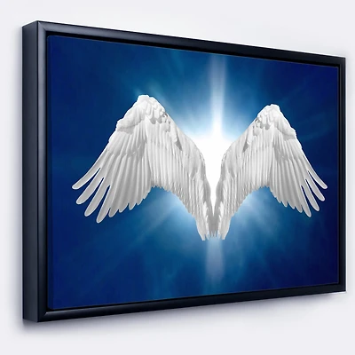 Designart - Angel Wings on Blue Background