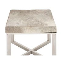 20" Gray & White Stainless Steel Contemporary Stool