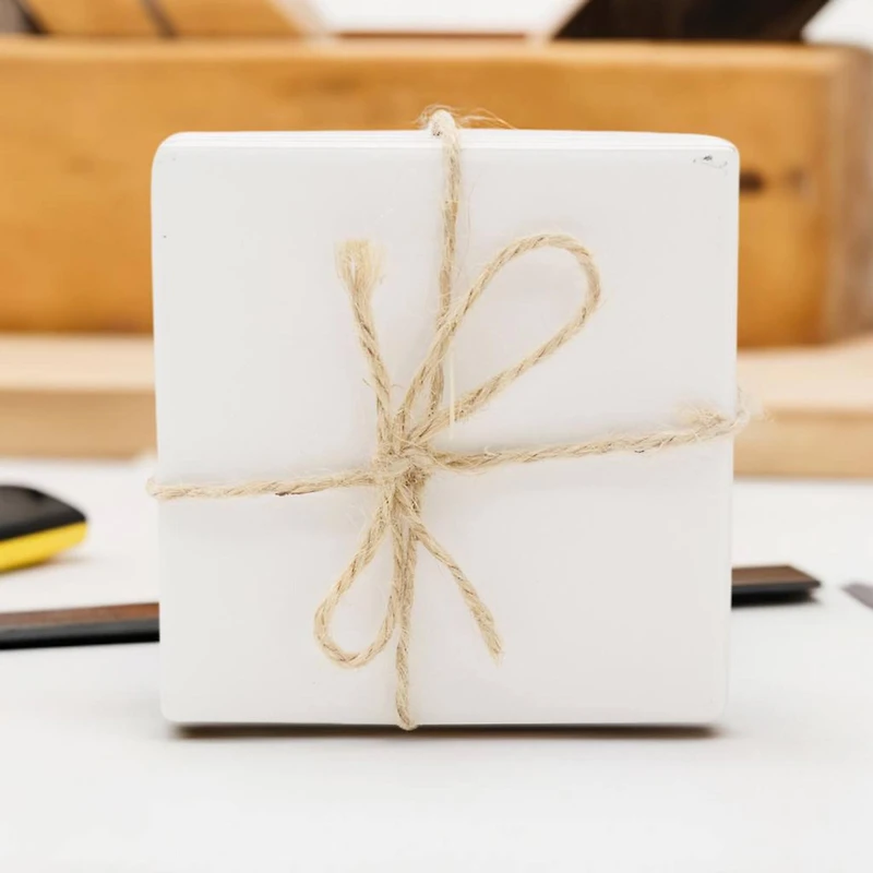 White Ceramic Coasters by Make Market®, 4ct.