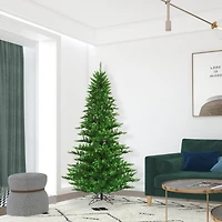 7.5ft. Pre-Lit Green Tinsel Fir Artificial Christmas Tree, Green Lights