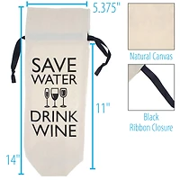 Personality Case™ Save Water Canvas Wine Bag