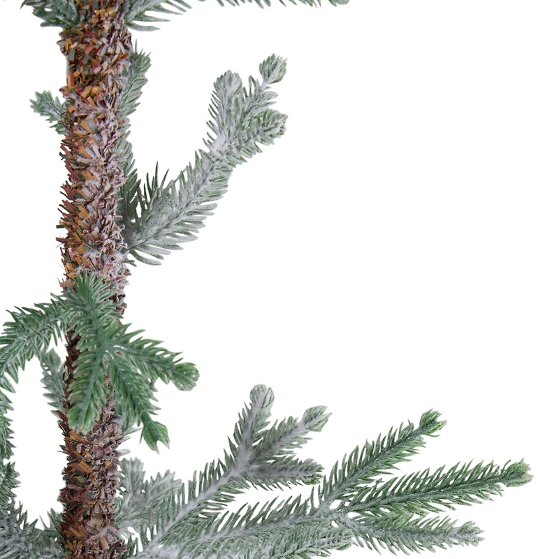 5ft. Unlit Frosted Pine Slim Artificial Christmas Tree in Burlap Base