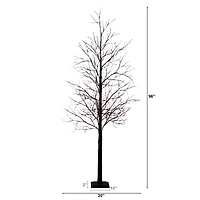 8ft. Pre-Lit Halloween Black Twig Artificial Tree with 510 Orange & Purple LED Lights