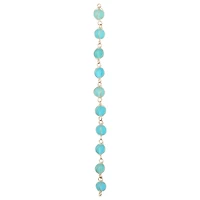 Aqua Wire-Wrapped Glass Beads, 10mm by Bead Landing™