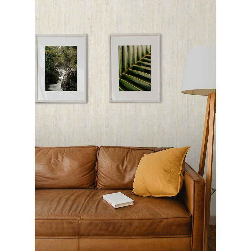 RoomMates Cream Dimensional Natural Wood Peel & Stick Wallpaper