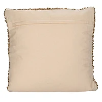 Hello Honey® 20" Tan Woven Cotton Blend Bouclé Pillow