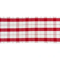 DII® 72" Red Tinsel Plaid Fringed Table Runner