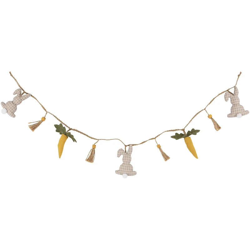 3.5ft. Plush Easter Rabbit & Carrot Twine Garland 