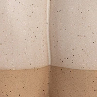 Hello Honey® 6.25" White & Beige 2-Tone Stoneware Vase with Reactive Glaze