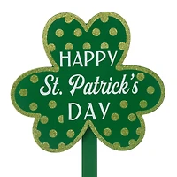 Glitzhome® 15" Wooden St. Patrick's Shamrocks Yard Stake Décor, 3ct.