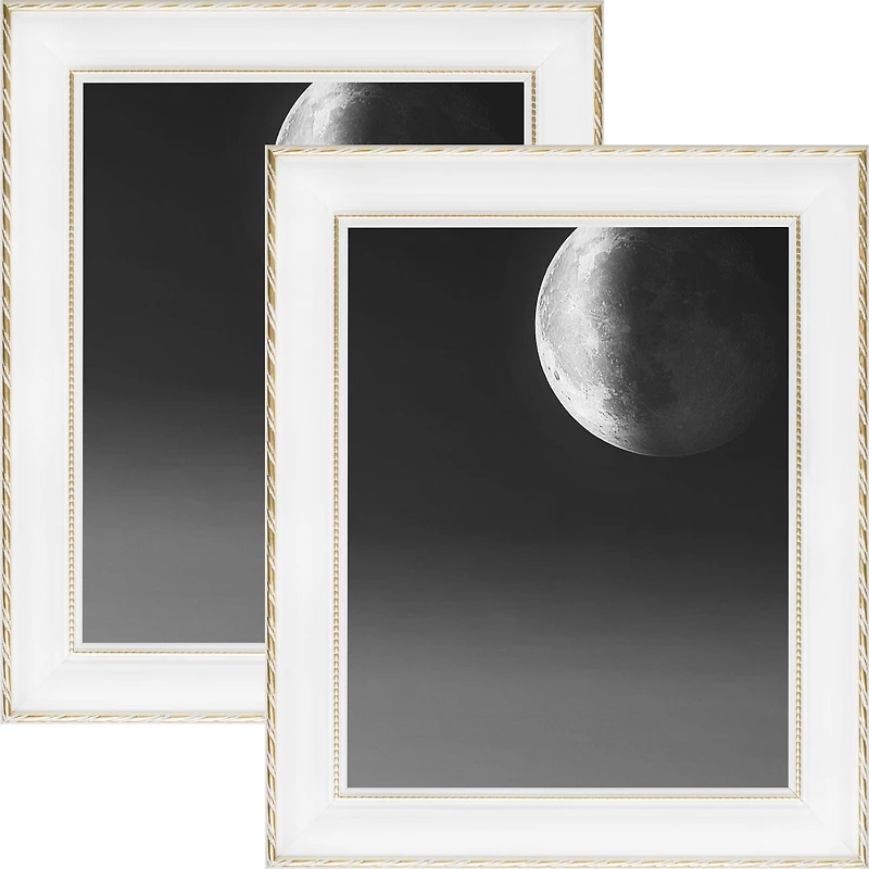 2 Pack Craig Frames Victoria White and Gold Picture Frame