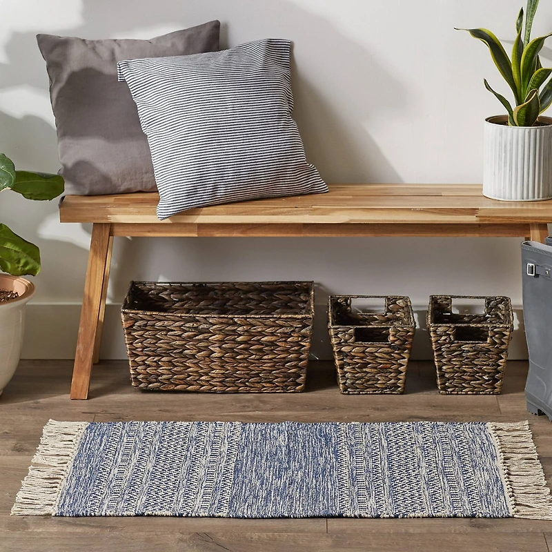 DII® French Blue Textured Dobby Hand-Loomed Rug, 2ft. x 3ft.