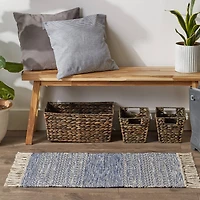 DII® French Blue Textured Dobby Hand-Loomed Rug, 2ft. x 3ft.