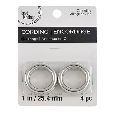 1" Rhodium O-Ring Cord Connectors by Bead Landing™